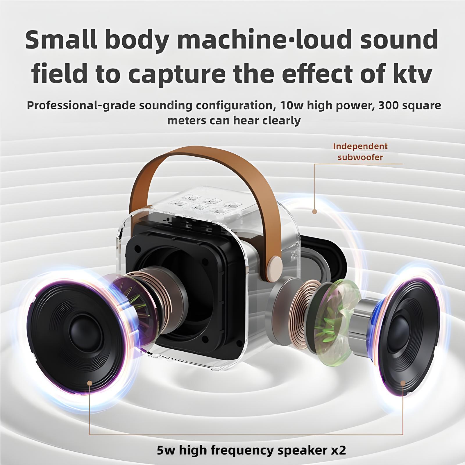 Portable Wireless Karaoke Speaker with Wireless Microphone,HIFI Stereo Sound KTV Speaker System,Wireless Speaker with RGB LED Lights,modified voice,Karaoke Machine for Outdoor,Travel, Best Gift for Home Party,Birthday Gift  speaker bluetooth Audio