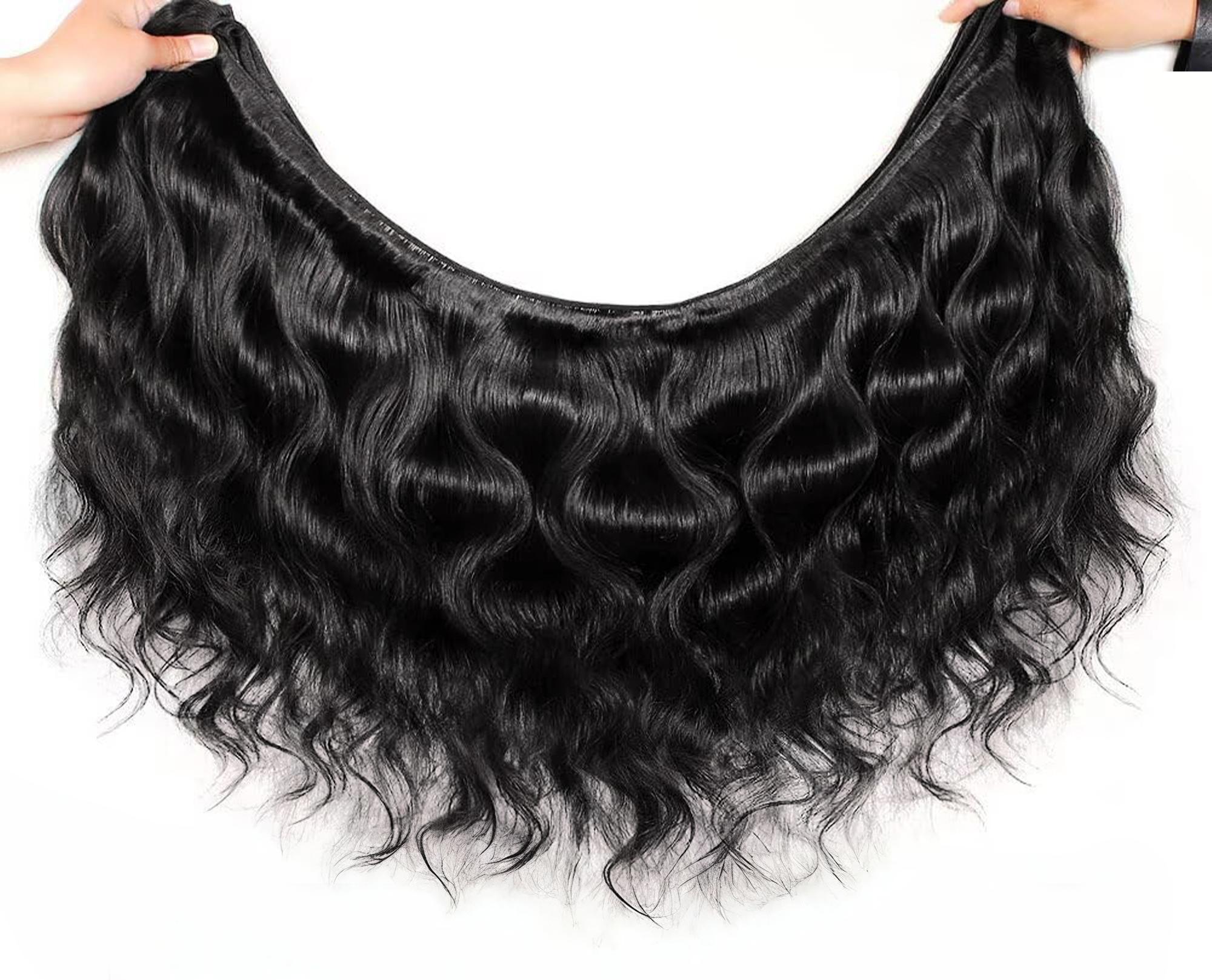 Vinisay 12A Human Hair Bundles Body Wave Straight Bundles Human Hair 100% Unprocessed Brazilian Virgin Hair Quick Weave Sew in Extensions Natural Black