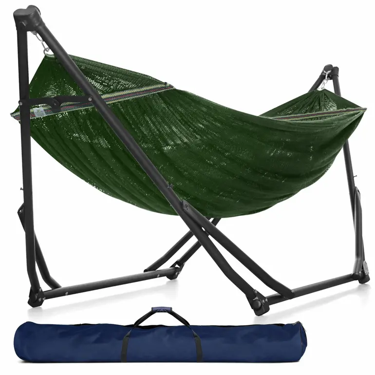 Tranquillo UniGen Portable Hammock Stand Set - Carry-Bag Ready, 2-in-1 Chair Swing & Standard Modes, 600 lbs Heavy-Duty Stable Steel Frame, Breathable Mesh Compatible for Gardens Full-Length Hanging Hammocks & Accessories