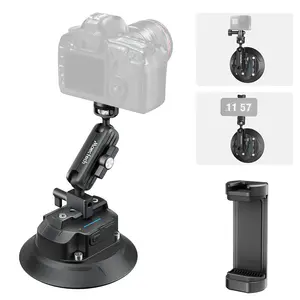 Maectech 5" Electric Suction Cup Mount with Magic Arm Car Camera Mount for GoPro Windshield Phone Holder for Insta 360 Action Camera Accessories