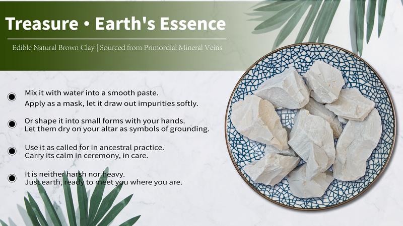 clay Edible Gray Clay Chunks 100% Natural Zero Additives Food Grade & Cosmetic Grade Slightly Adhesive 4oz 113g for Versatile Uses Craft