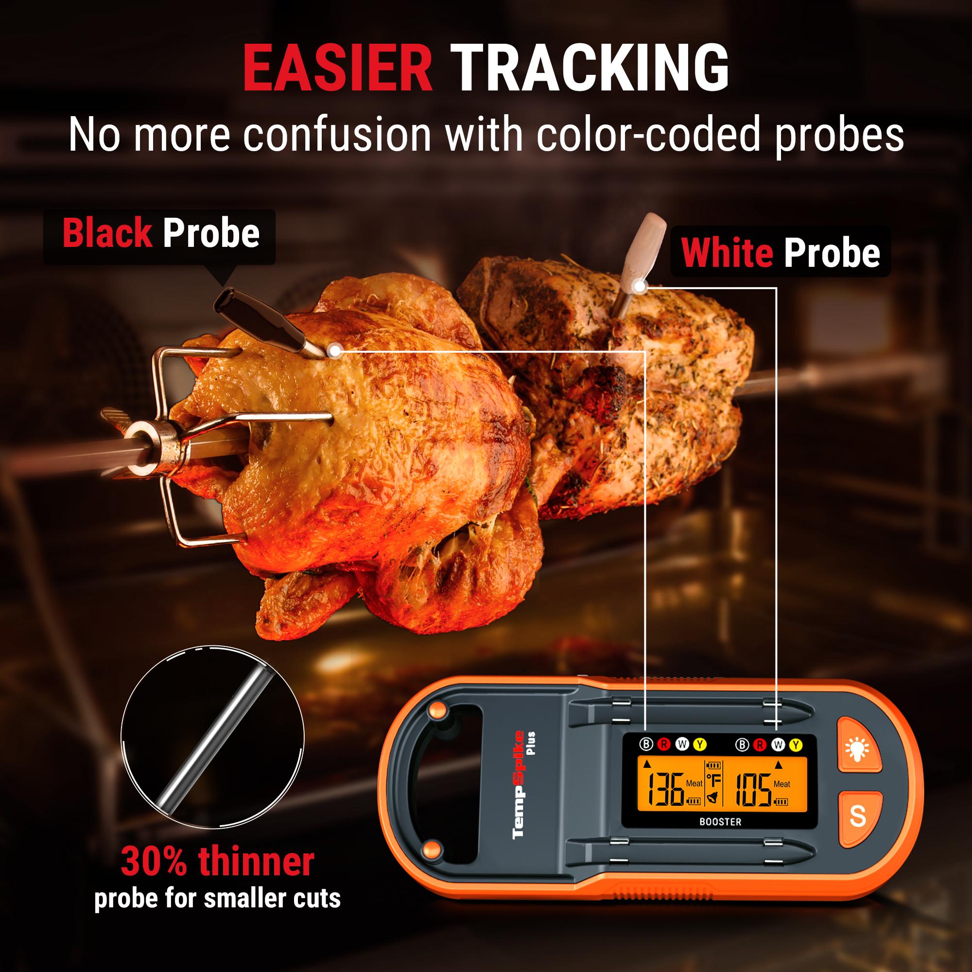 TempSpike Portable Digital Meat Thermometer Bluetooth, App Control, Wireless, Steel Probe for Cooking, Grill, Smoker, Oven, BBQ