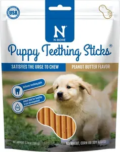 N-Bone Puppy Teething Sticks Peanut Butter Flavor, 3.74-oz Bag
