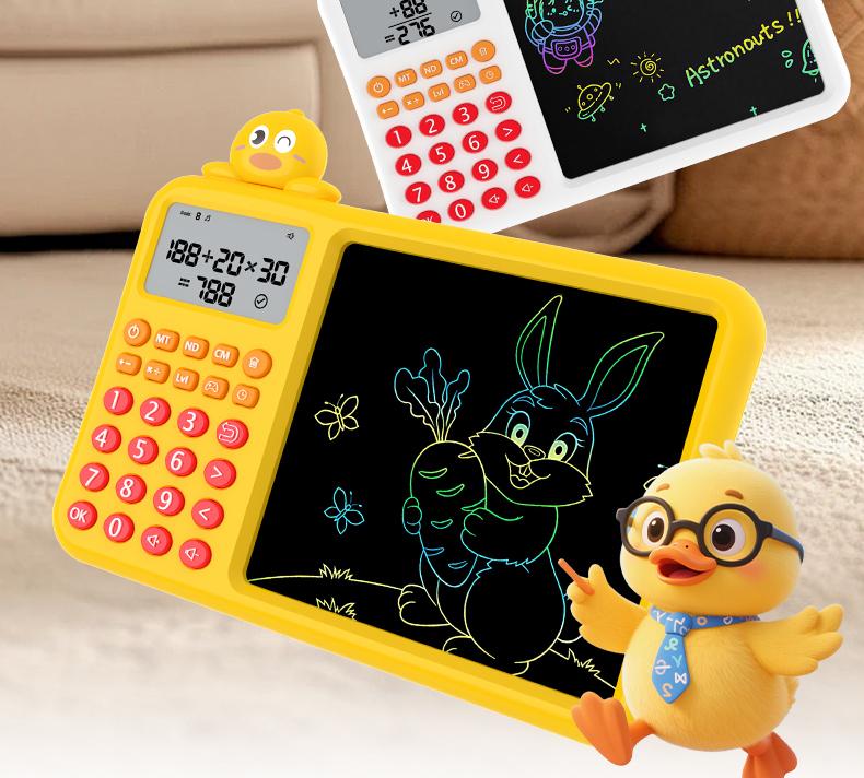 Interactive Math Drawing Toy for Kids Ages 3–8, Erase & Practice Addition Subtraction Multiplication Division, Screen-Free Learning Set with Talking Book