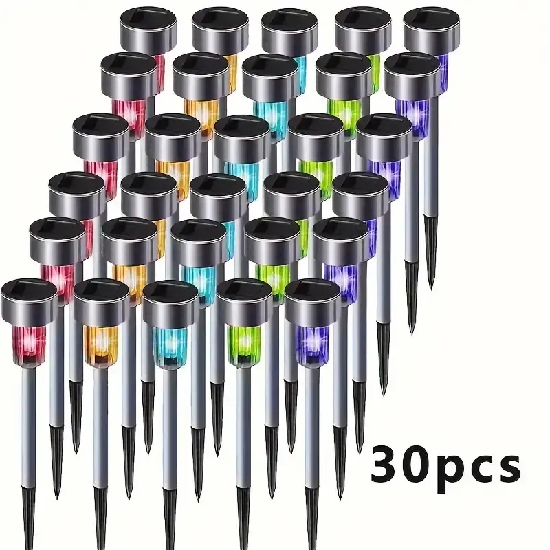 30 Waterproof Outdoor Solar Landscape Lawn Lights - Colorful, for Paths, Yd, Holiday Decorations (Christmas, Halloween) and Outdoor Gatherings sohochic