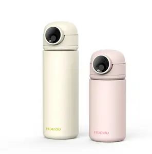 FEATOU Smart Snap-Lock Stainless Steel Water Bottle with Fingerprint Recognition 500 ml Leak-Proof Tamper-Proof 14-Hour Protection for Gym Office Travel BPA-Free Double-Layer Insulation