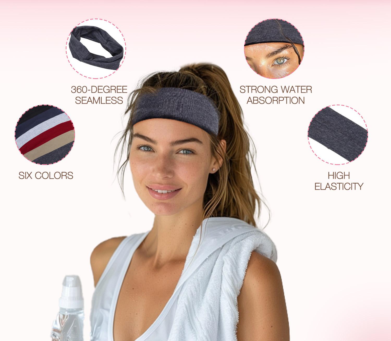 GOOGOO Sport Headbands for Women Men Non Slip Headband Workout Headbands Sweatbands Elastic for Yoga  Gym Running Sports Travel Daily Style summer hairstyles #tiktokshopbacktoschool #sohochic