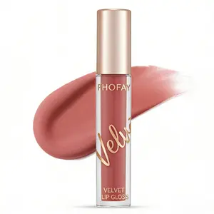 PHOFAY Velvet Soft Matte Plumping Lip Gloss, Lip & Cheek Dual-Use, Lightweight & Long-Lasting, Non-Stick Cup & Transfer-Proof, Moisturizing Non-Drying Formula,Creates Fuller & Younger-Looking Lips, Perfect Daily Makeup