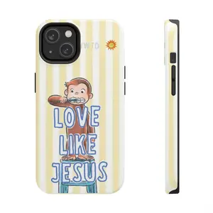 Curious George - Faith & Inspiration Phone Case  Cute Monkey Cartoon with Love Like Jesus Christian Quote  Cover for iPhone 16 15 14 13 12 SE Max Pro, For Samsung Galaxy S20 S21 S22 S23 PLUS ULTRA FE, Gift, Beach, Accessories