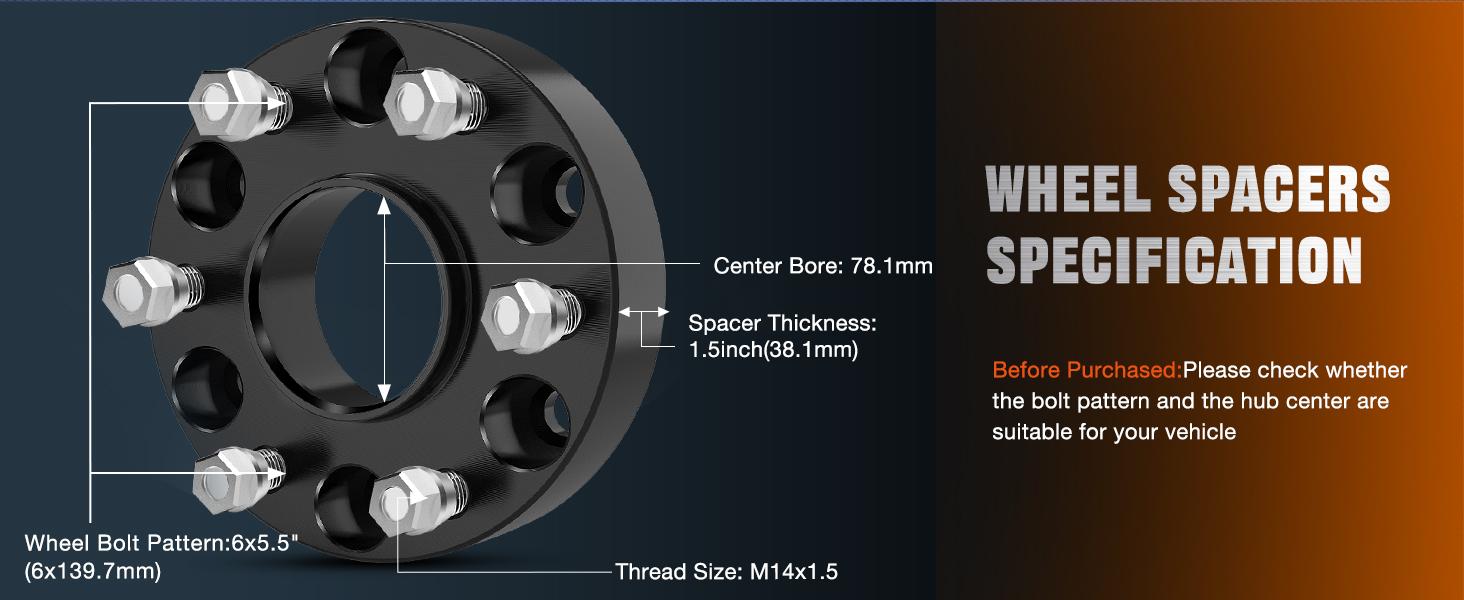 Nilight Hubcentric Wheel Spacers 6x5.5 for 1999-2019 Chevy Silverado GMC Sierra 1500 Yukon XL Avalanche, M14x1.5 Studs 78.1mm Bore Wheel Spacers 1.5 inch for Tahoe Suburban-4PCS Automotive Accessories Car Accessories Truck