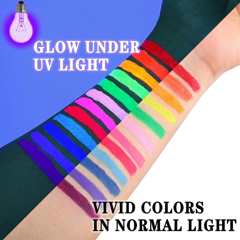 12 Colors UV Glow Matte Eyeliner, Colorful Neon Liquid Eyeliner, Waterproof High Pigmented Long Lasting Quick Dry Rainbow Eyeliner Pencil, Eyes Makeup Kit for Women Girls, Cosmetic Gift,Halloween Christmas Music Festival Makeup liquid eyeliner  liner