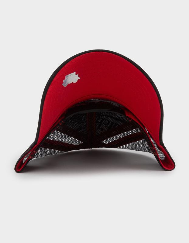 VON DUTCH Plaid Trucker Hat, Red  &  Black