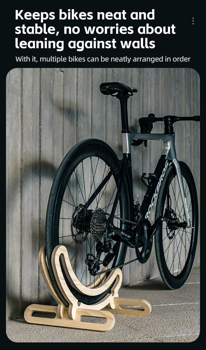ROCKBROS Bike Stand Bicycle Parking Rack For 23-30/700C Support Wooden Bracket Bike Support Rack Wheel Holder