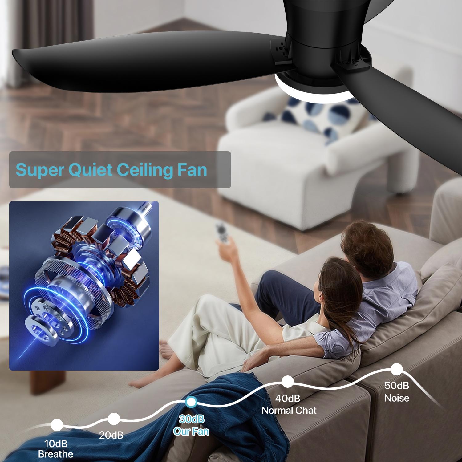 GLITGATE 42 Inch Smart Ceiling Fan with Light and Remote Control - 6 Speeds, Reversible, 1/2/4/8H Timer, 3 Color Temperatures, for Bedroom & Living Room GLITGATE 42 Inch Smart Ceiling Fan with Light and Remote Control - 6 Speeds, Reversible, 1/2/4/8H Timer, 3 Color Temperatures, for Bedroom & Living Room