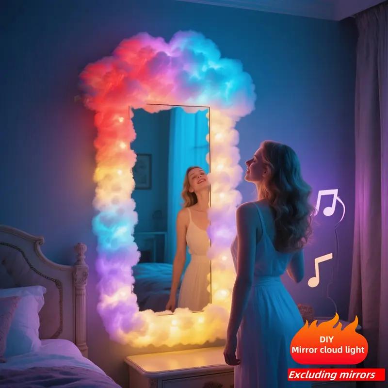 Intelligent 3D Cloud LED Light | Color Change&Music Synchronization | Christmas and Halloween Room Decoration | USB Powered Home DIY Fun
