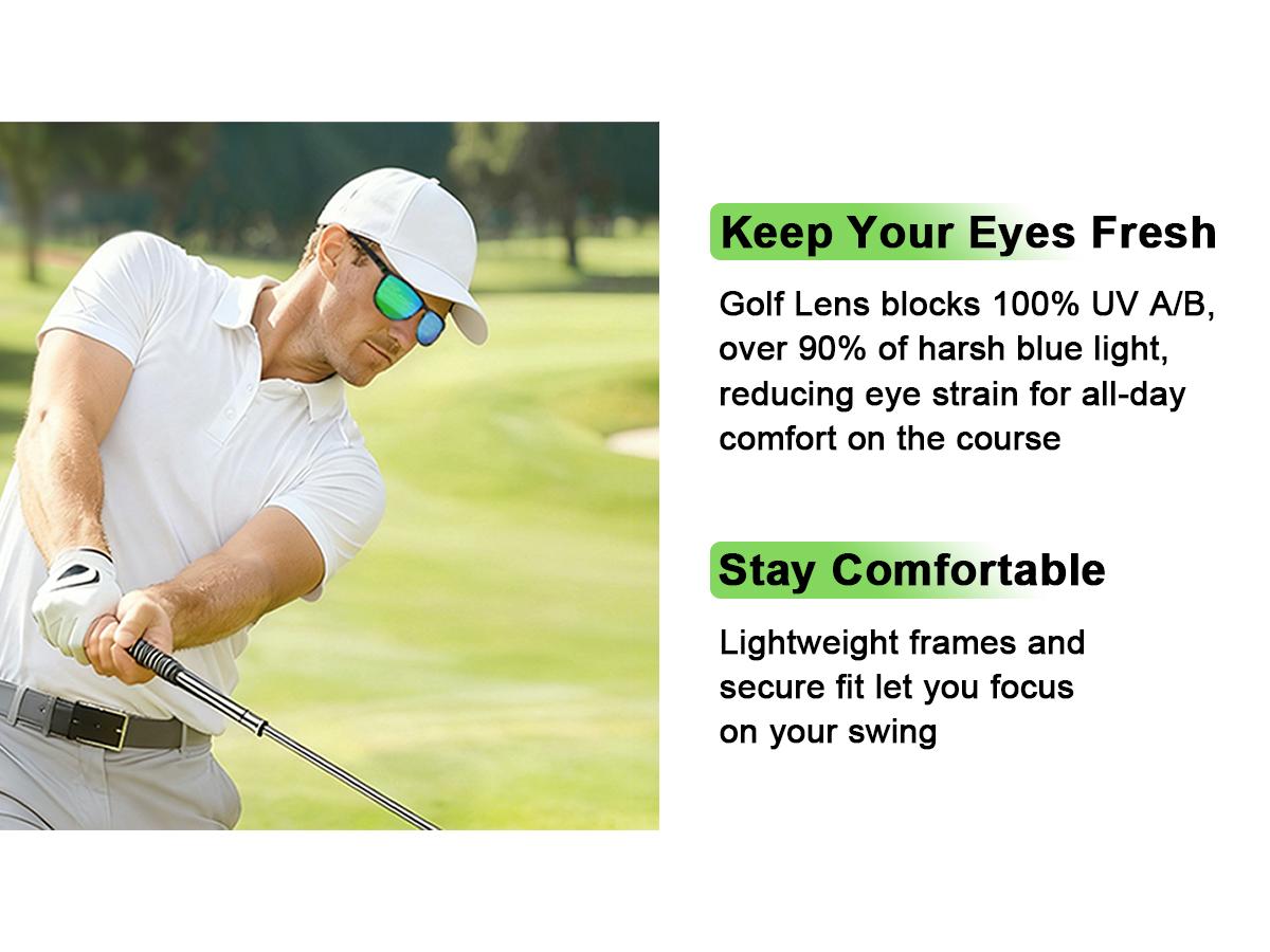 Arttodo UV Polarized Sunglasses for Men, Lightweight Sunglasses with UV Protection for Golf, Golf Accessories for Man, Golf Gift