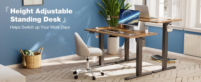 Electric Height Adjustable Standing Desk ,Modern Adjust table Sit to Stand Desk Computer Ergonomic Computer Workstation Gifts