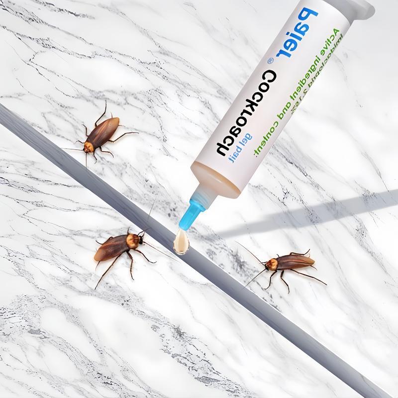 Indoor Cockroach Exterminator, Insect Repellent, 1 tubes x 30g, 1 plungers and 2 tips, German Cockroach Pest Control, Can be used indoors and outdoors, Cockroach Killing Gel for American Cockroaches, German Cockroaches and other major cockroach species