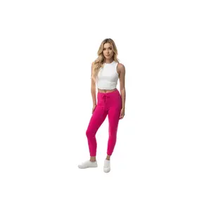 High Waisted Hot Pink Solid Knit Leggings