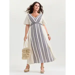 【Summer Turn-Up】【Smocked & Flattering】 【Cottagecore Dress】 Bloomchic Rose Print Stretchy Waist Shirred Midi Dress for Cruise Spring Day 2026 Summer Pick for Mother's Day