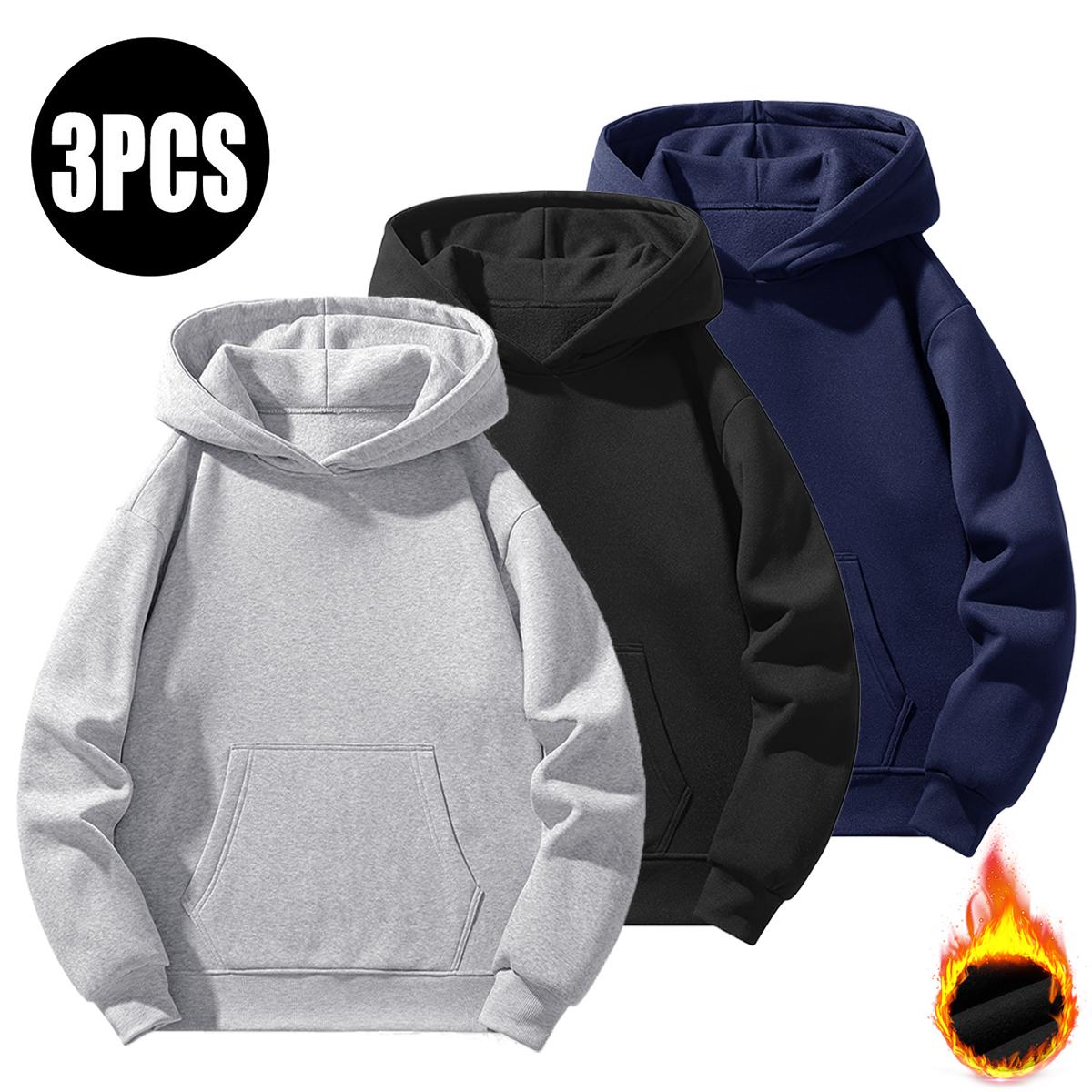 Sweatshirt Men's Solid Color Basic Hoodie Sports Unisex Autumn Winter Fleece Long Sleeve Suitable For Daily Casual Wear Couple