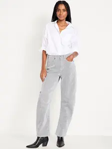 Old Navy Women's High-Waisted Baggy Barrel Jeans
