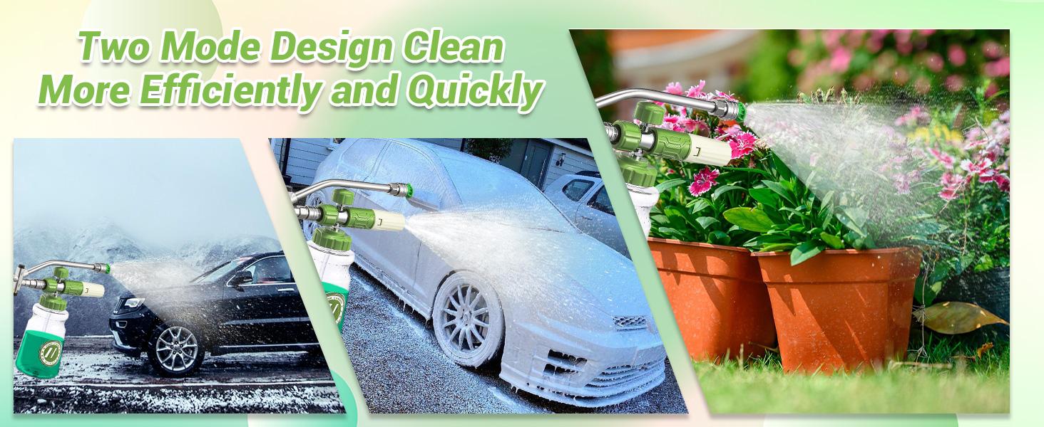 M MINGLE Foam Cannon for Pressure Washer with Dual-Connector Tool, Dual Lance Pressure Washer Wand for Adjustable Snow Foam, M22 and 1/4" Quick Connect, 5 Pressure Washer Nozzle Tips, ChristmasGift