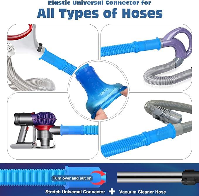 2 Pieces Dryer Vent Cleaner Kit, Dryer Lint Brush, Vacuum Hose Attachment with Stretch Universal Connector,  Quickly Lint Remover