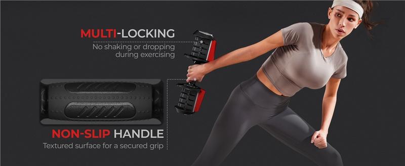 Yaheetech Adjustable Dumbbell Set 28LB/40LB with Anti-Slip Handle, Tray for Home Gym Training, Durable Steel Construction