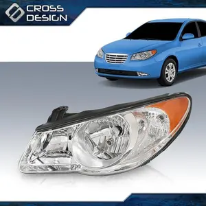 CROSSDESIGN Fit For 07-10 Elantra Sedan Halogen Headlight Headlamp Head Light w/Bulb Left