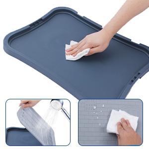 HalloStark Pee Pad Holder, Indoor Dog Potty for Dogs, Dog Pad Holder, Puppy Potty Training Tray with Splash Wall & Center Post, 20.1"×15.4", Black