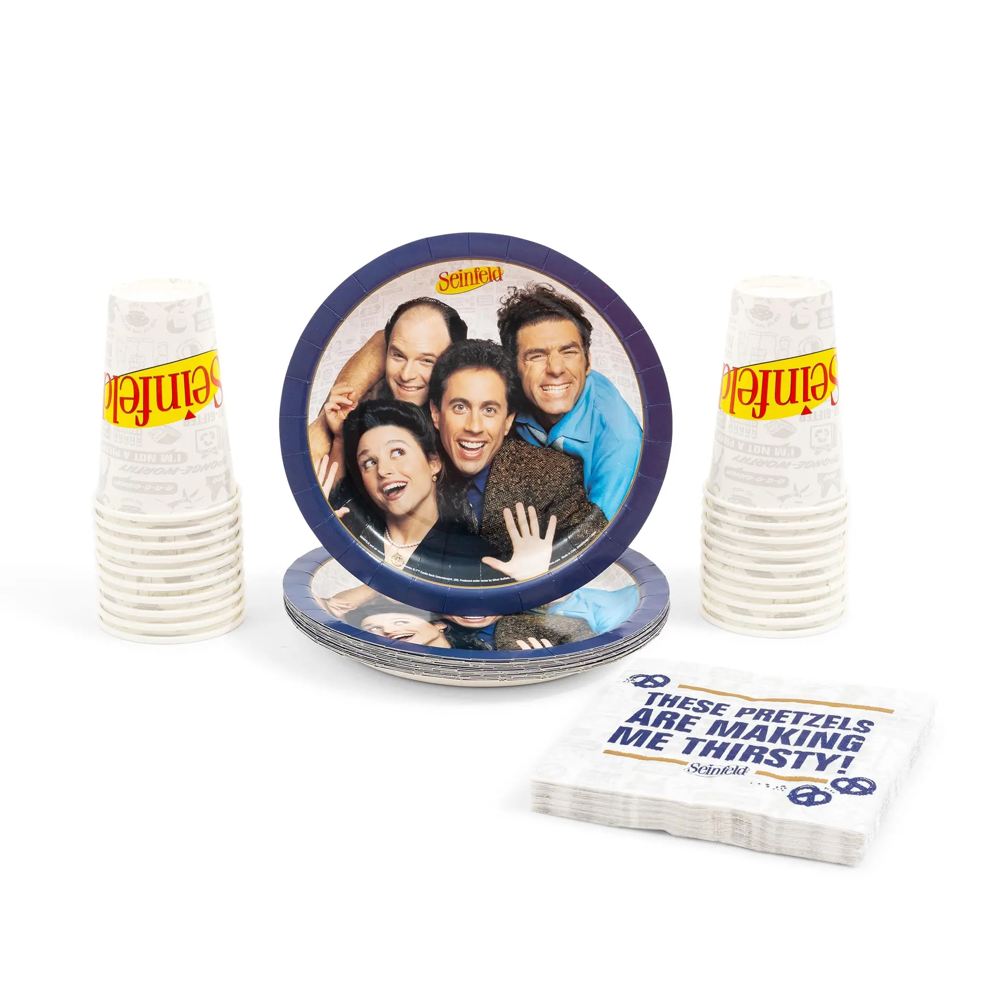 Seinfeld Licensed Print Disposable Paper Party Tableware Set - 60-Piece Kit with Cups, Plates, Napkins for Seinfeld Fans