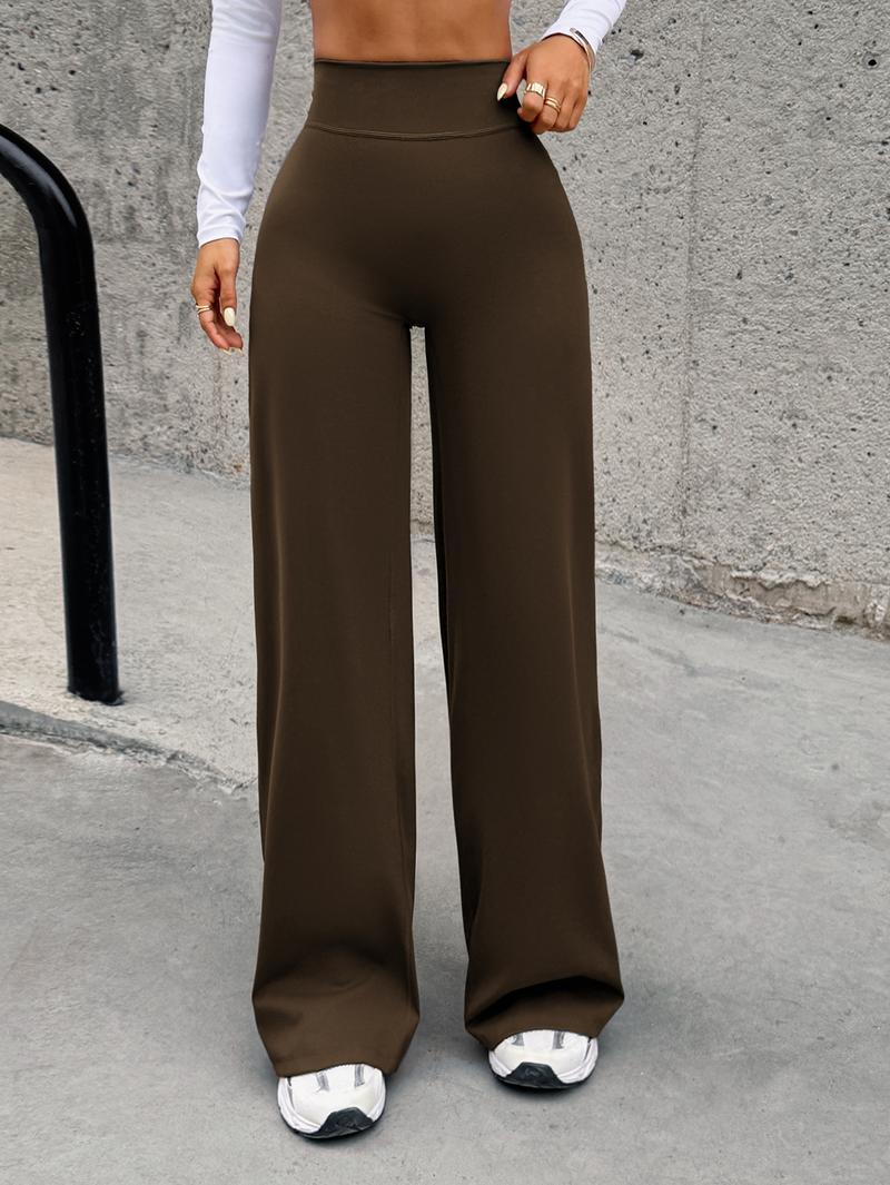 Women's Casual Knit Yoga Wide Leg Pants, High Waist Flare, Stretch Drape, for Sport Commute Yoga,Sweatpants,gym outfits,baggy sweatpants