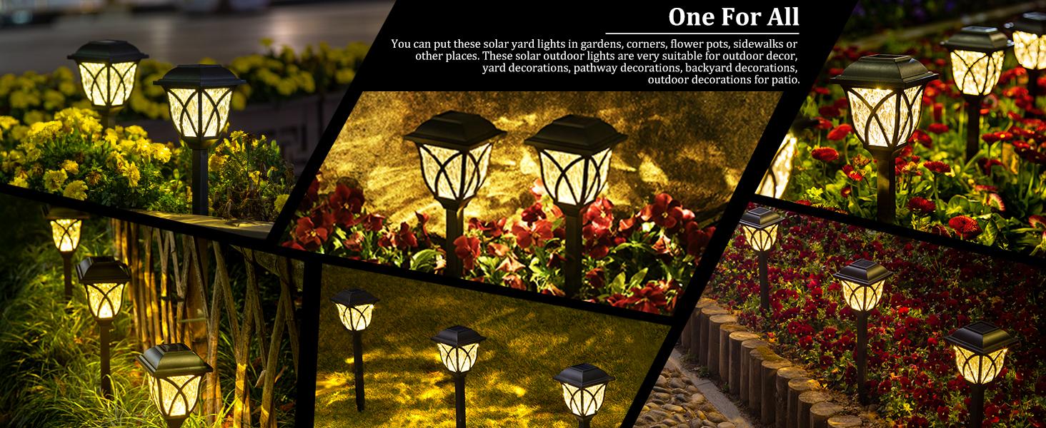 GIGALUMI Solar Lights Outdoor Waterproof, 6 Pack LED Solar Garden Lights, Solar Lights for Outside, Yard, Patio, Landscape, Walkway (Warm White)