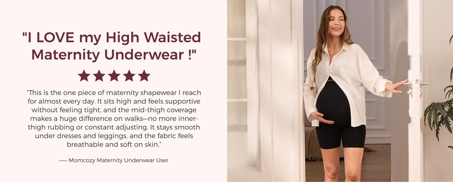 Momcozy Maternity Shapewear for Under Dresses, Anti-Chafing Mid-Thigh Pregnancy Underwear, Belly Support, Cotton Gusset Momcozy Maternity Shapewear for Under Dresses, Anti-Chafing Mid-Thigh Pregnancy Underwear, Belly Support, Cotton Gusset