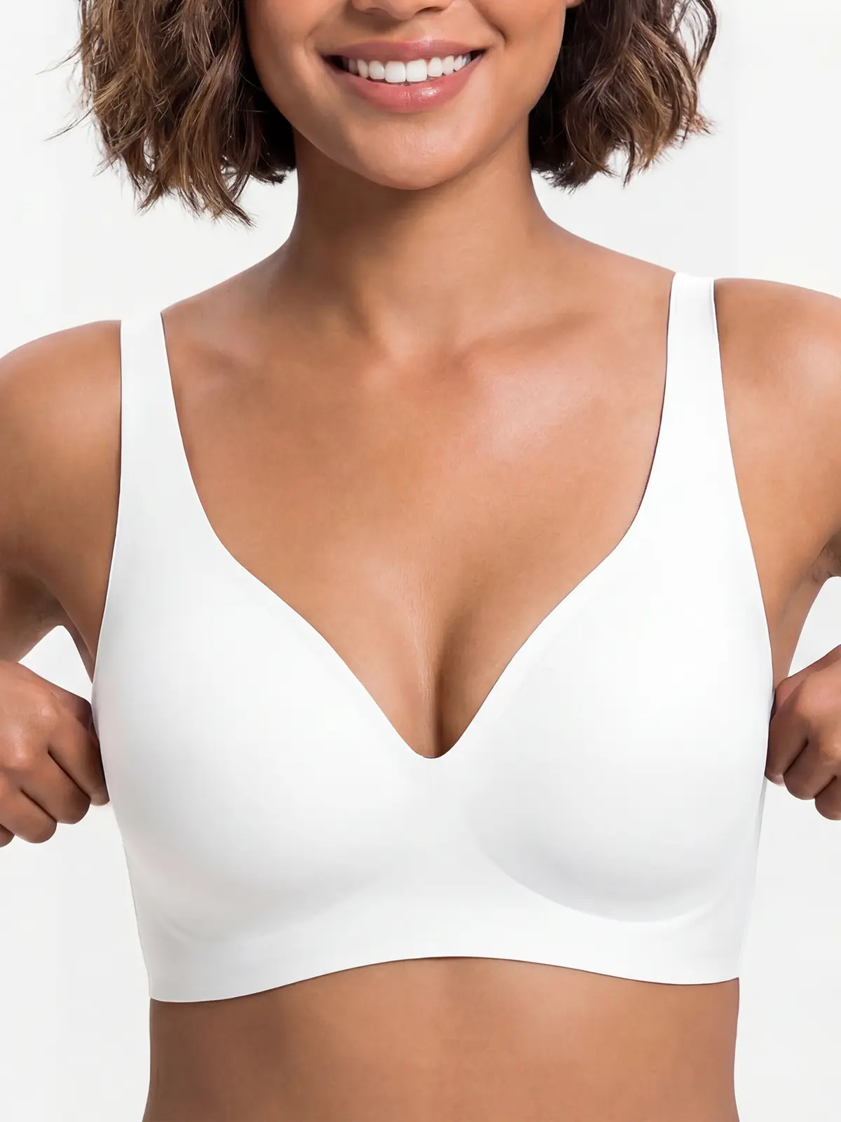 Secel Jelly Wireless Seamless Push-Up Bralette – Deep V, Ultra-Soft T-Shirt Bra for Everyday Comfort & Natural Lift