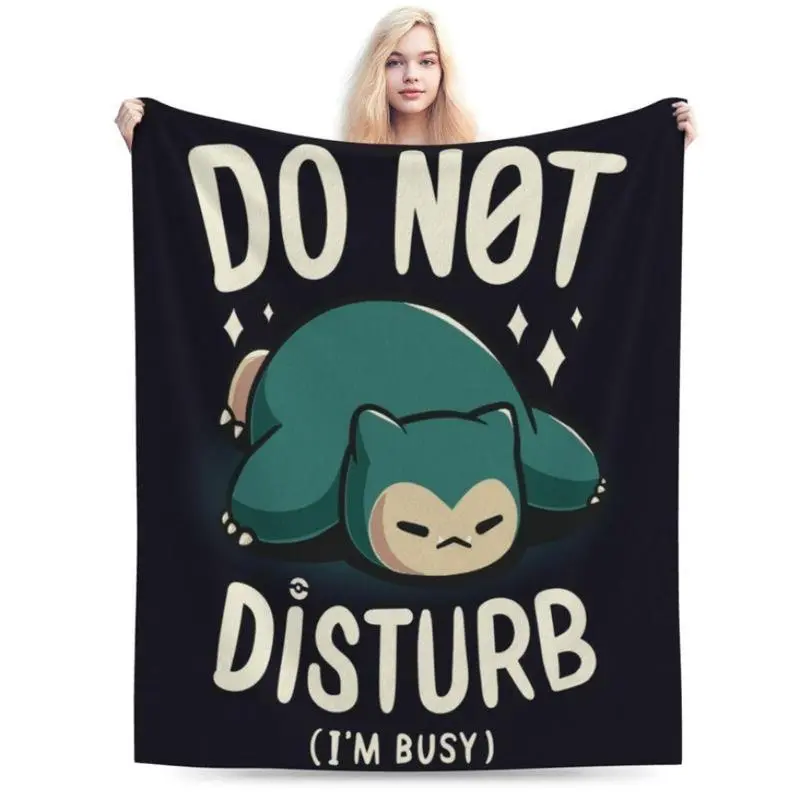Snorlax Cartoon Throw Blanket Super Soft Cozy Flannel Picnic Blanket for Boys Girls Adults Warm Plush Blankets for Couch Sofa Bed Living Room