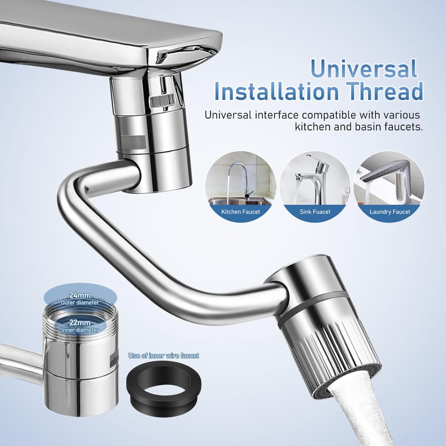 CityDry-Rotatable Faucet Aerator Extension - for Effortless, All-Angle Control, Rotating Swivel Faucet Aerator Extender, Kitchen Bathroom Sink Faucets Sprayer Attachment with 2 Mode Splash(1PC) CityDry-Rotatable Faucet Aerator Extension - for Effortless, All-Angle Control, Rotating Swivel Faucet Aerator Extender, Kitchen Bathroom Sink Faucets Sprayer Attachment with 2 Mode Splash(1PC)