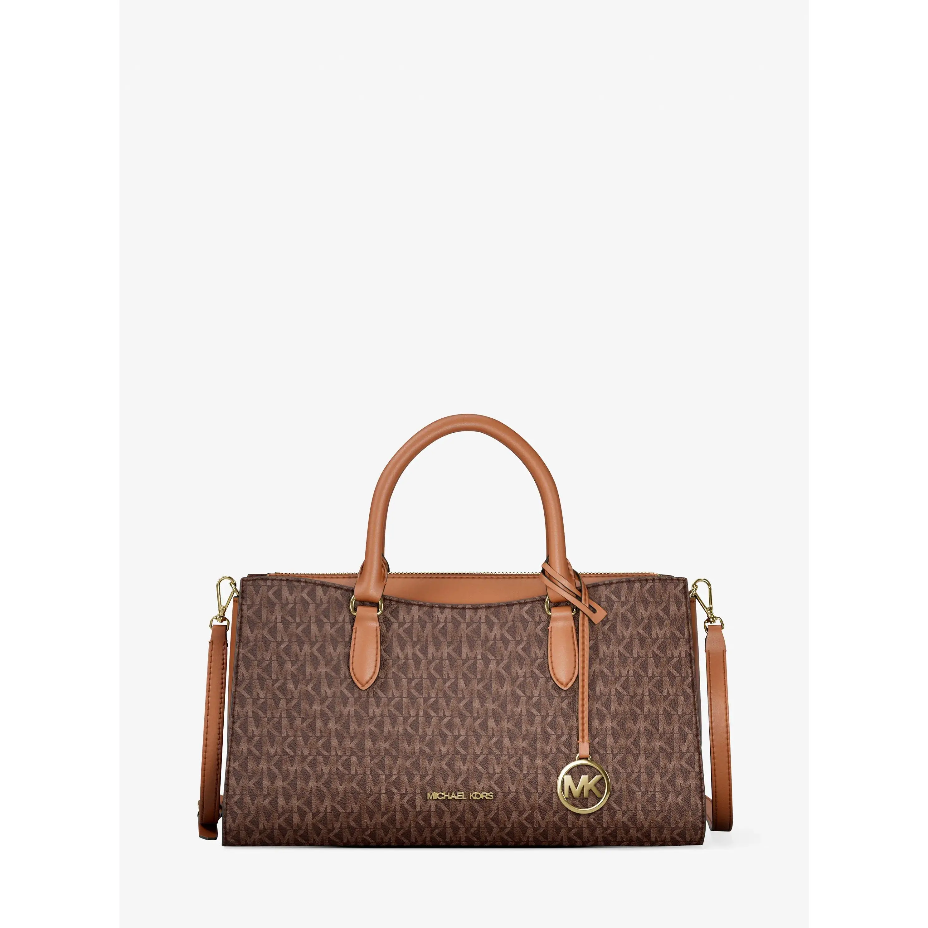 Arden Medium Signature Logo Top-Zip Satchel