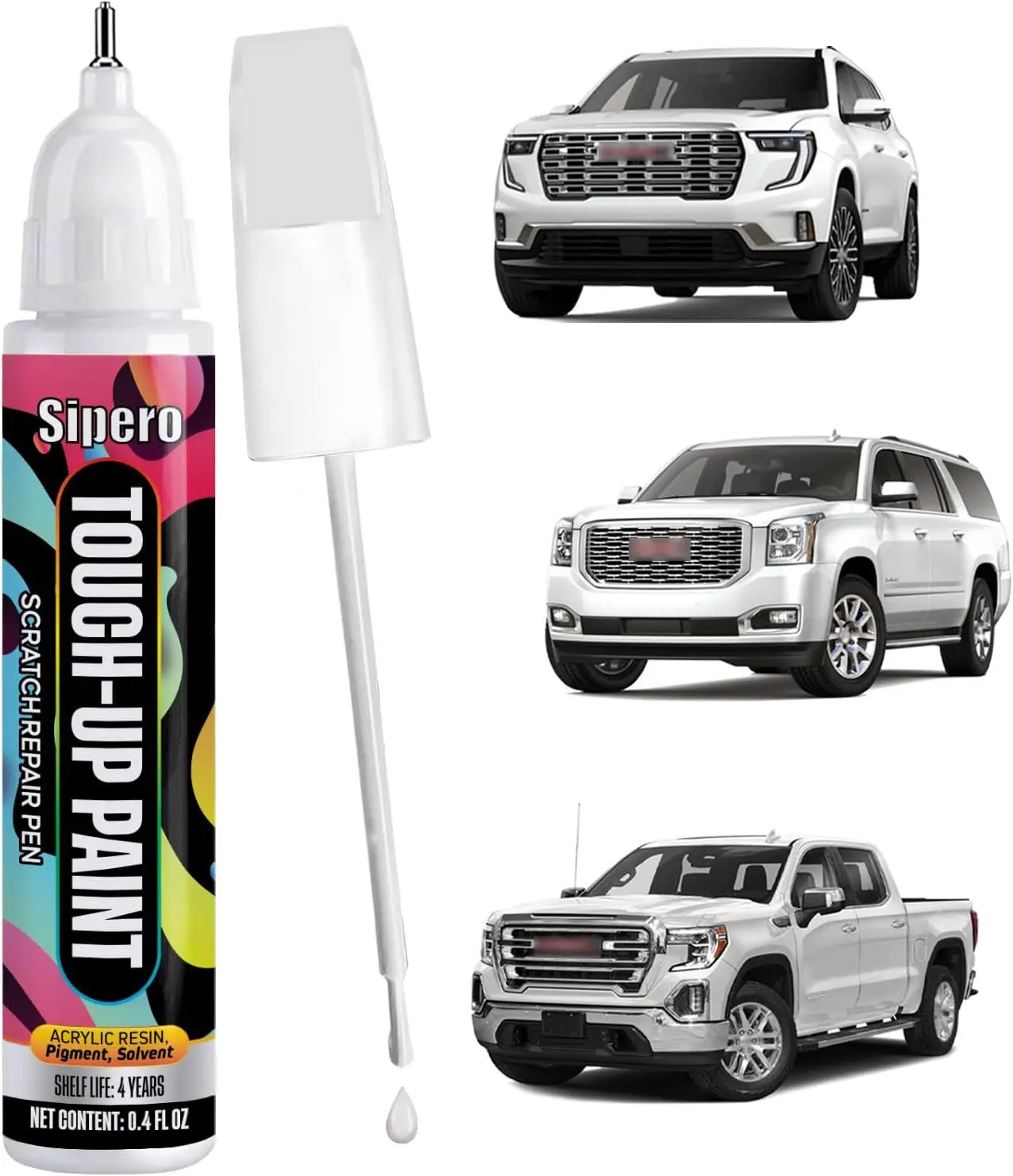 Summit White (GAZ/WA8624) Car Touch Up Paint Kit, Exact Color Match Scratch Fix Tool for GMC Savana, Sierra & Other GMC Models, Automotive Repair Paint & Window Repair Tool