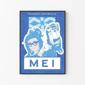 [Gaming Collection - Sale Up To 40%] [Unframe] Mei Ecopoint Antarctica Poster, Overwatch Character Wall Art, Snowy Sci-Fi Artwork, Gaming Room Decor, Hero Shooter Fan Gift