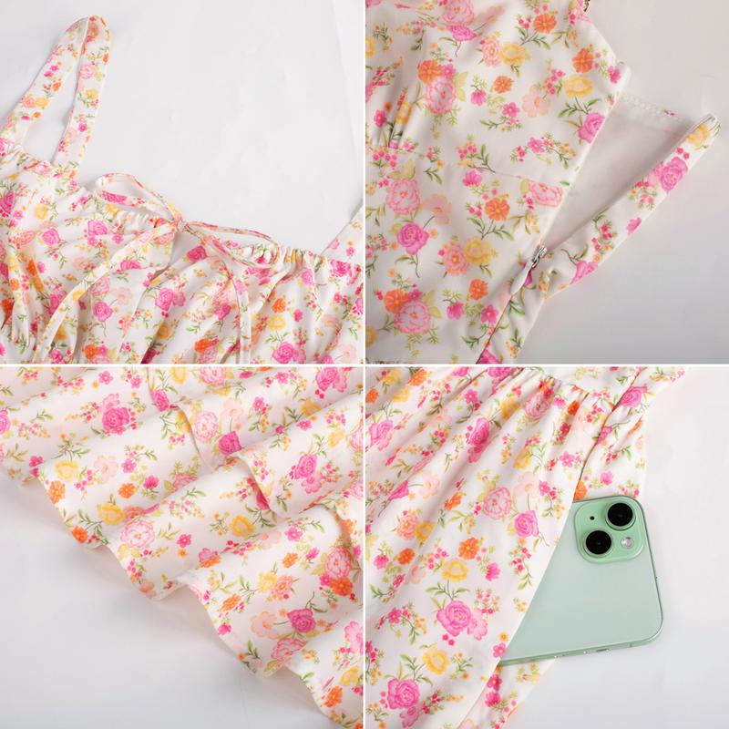 Floral Mini Corset Dress for Women Teen 2026 Summer Spring Flowy A-Line Sundress with Pockets Floral Mini Corset Dress for Women Teen 2026 Summer Spring Flowy A-Line Sundress with Pockets