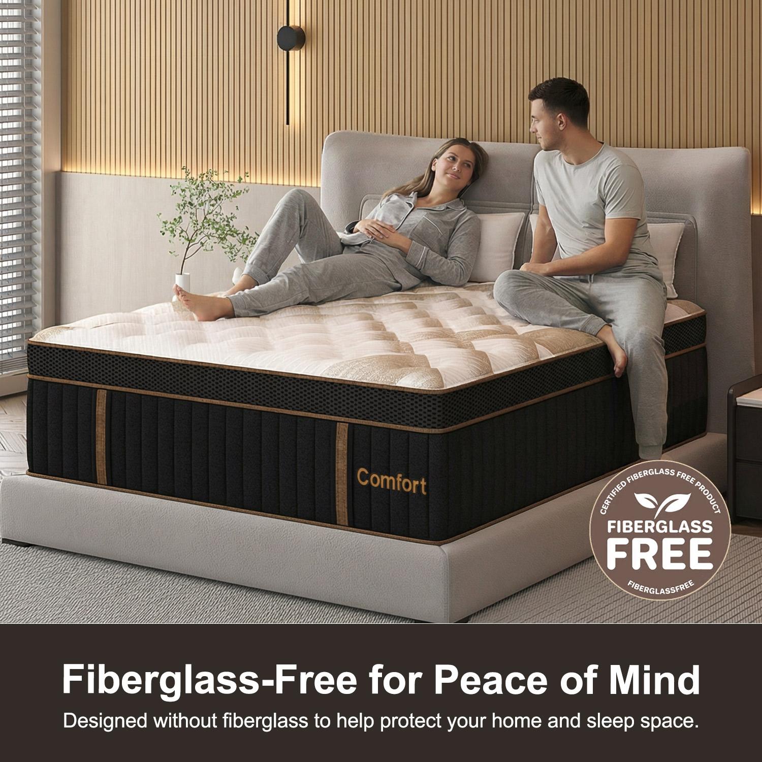 12"14" Twin Full Queen King Size Mattress in a Box Hybrid Spring Memory Foam, Medium Firm Ergonomic Mattress