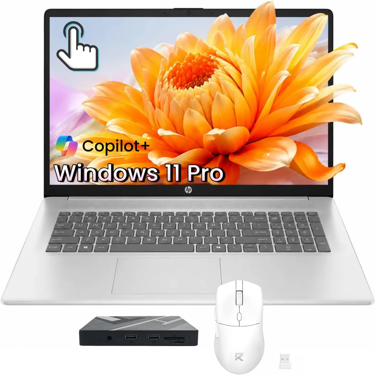 HP 17.3-inch Anti-Glare HD+ Touchscreen Business Laptop, AMD Ryzen 5 7430U, 16GB RAM, 1TB SSD, Windows 11 Pro, Built-in AI Copilot PC for Business/Student, Wi-Fi 6, Bluetooth, Fast Charge, Laptops