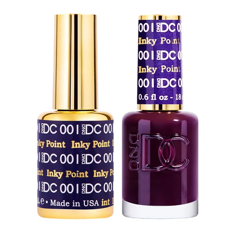 Inky Point DC Color GEL POLISH AND MATCHING LACQUER - DC 001-144 High Gloss Shine Lasts 3 Weeks Made in USA 100G