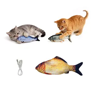 3-Pack Realistic Flopping Fish Cat Toys - Interactive Tap-Activated Moving Fish with Catnip Pouches for Indoor Cats