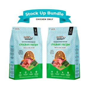 Joyride's Kitchen - Chicken freeze dried raw dog food and topper - Stock Up & Save - Chicken Only 1.5lb bags x 2 - freeze dried raw chicken dog food - USA source, USA made, vet formulated and recommended , human grade raw dog foods and mixer and topper