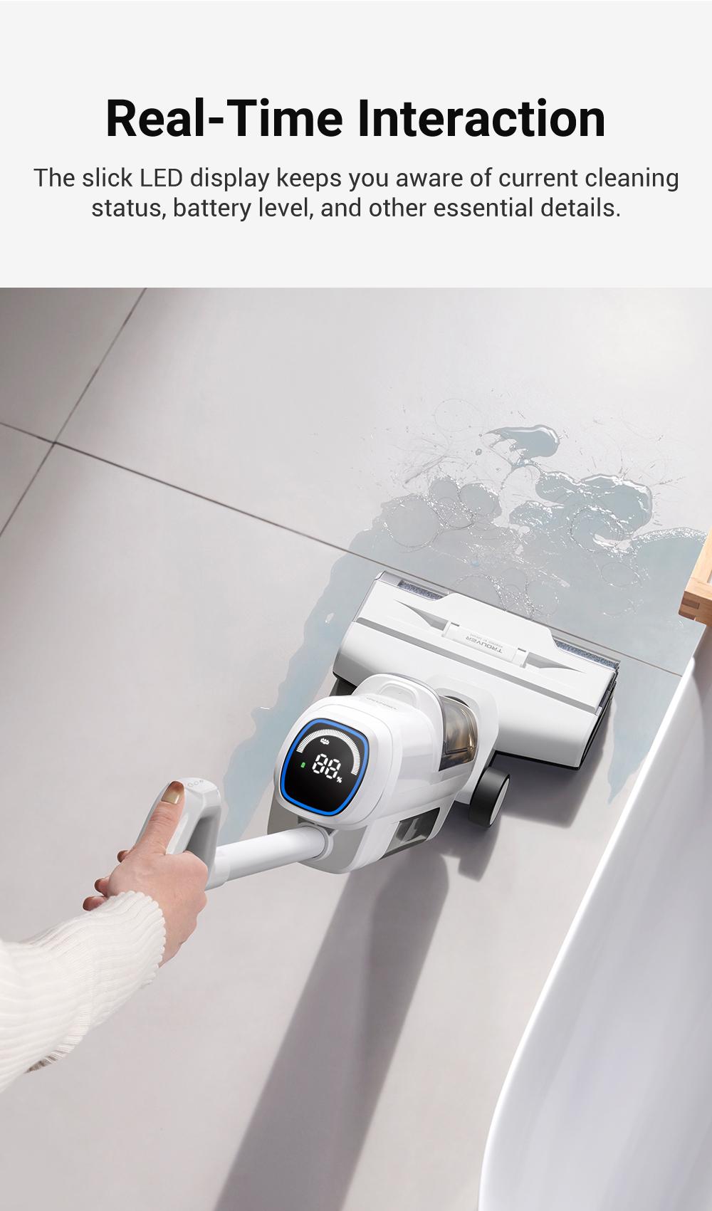 DREAME K10 Plus Vacuum Mop,  Wet Dry Vacuum Cleaner, Smart Floor Cleaner Cordless Vacuum and Mop for Hard Floors, 30min Seamless Cleaning, Cleans Itself, 540RPM Brush Darts through Dirt with Ease, Expressive Voice Prompts, Real-Time Interaction