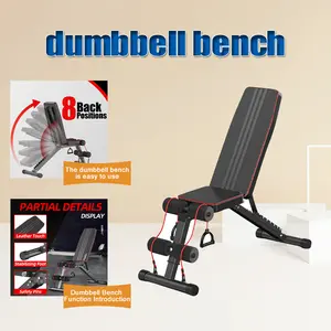 Dumbbell Bench with 7 Back Positions Multifunctional Home Gym Equipment Leather Touch Stabilizing Foot Safety Pins Easy to Use for Full Body Strength Building hiit workout dipped  gloves board winter hand warmer adjustable buckle lbs weight vest Foldable