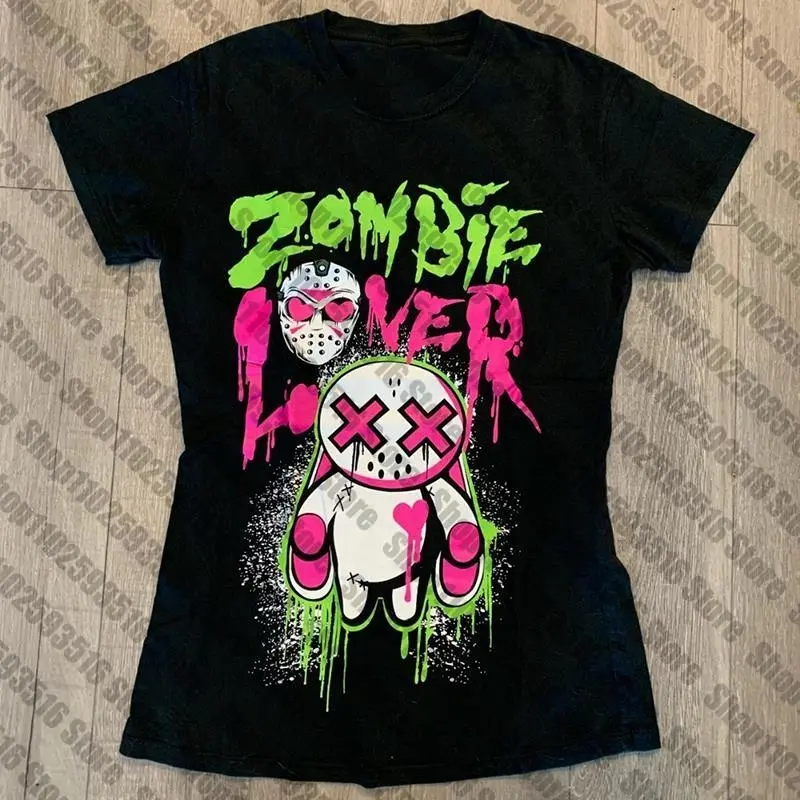 Y2K Baby Tee 90s Clothes Vintage Y2k Top for Women Anime Girl Kpop Gothic Goth Female Clothing Woman T-shirts T-shirt Graphic Tees Y2k Kitty